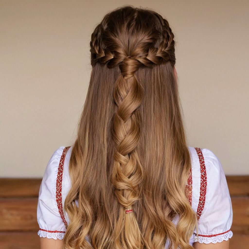 Geflochtene Dirndl-Frisuren halboffen: Die schönsten Styles für das Oktoberfest