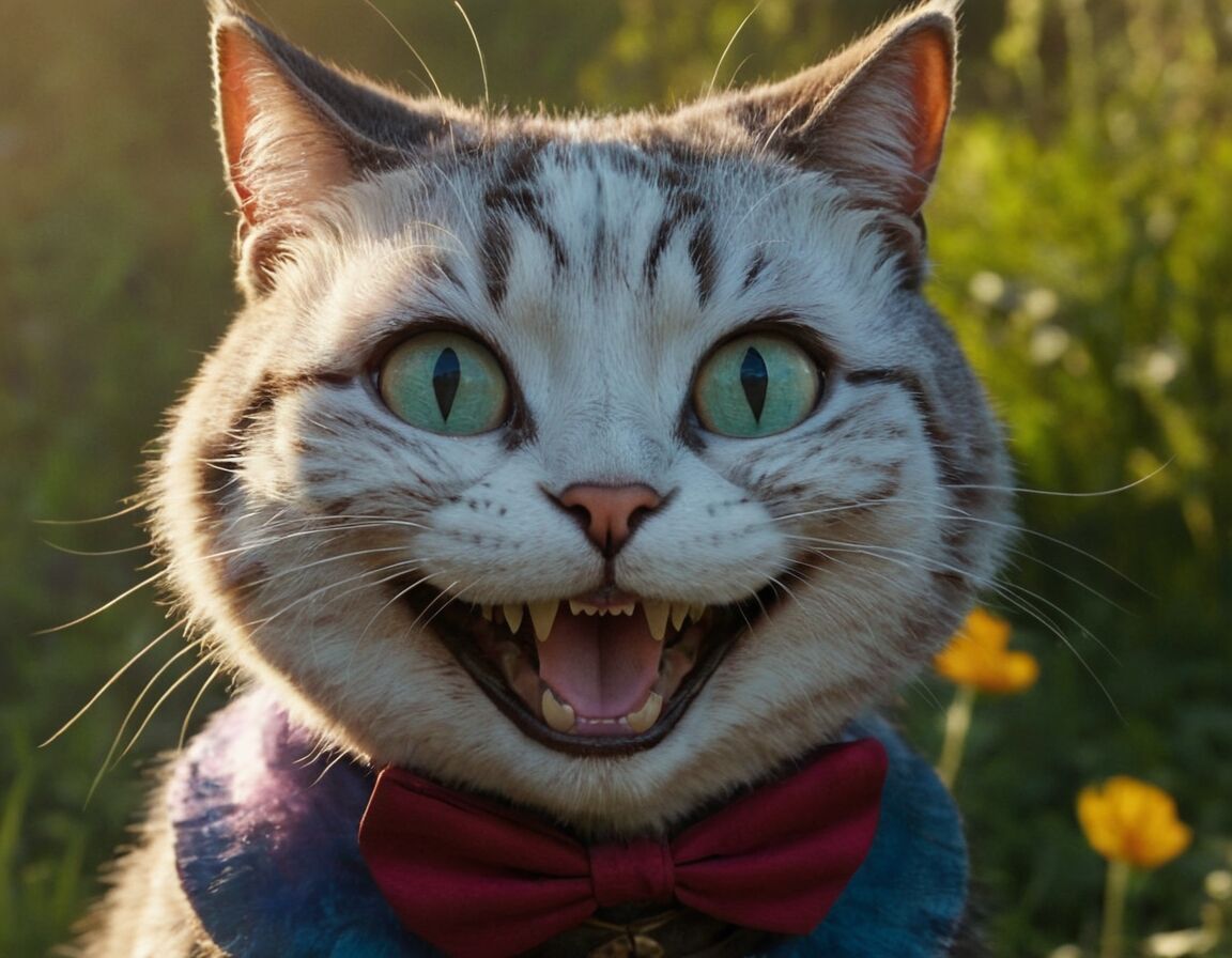 Führt Charaktere durch verwirrende Welten - Die Grinsekatze aus Alice im Wunderland: Ein Symbol für Rätsel und Geheimnisse