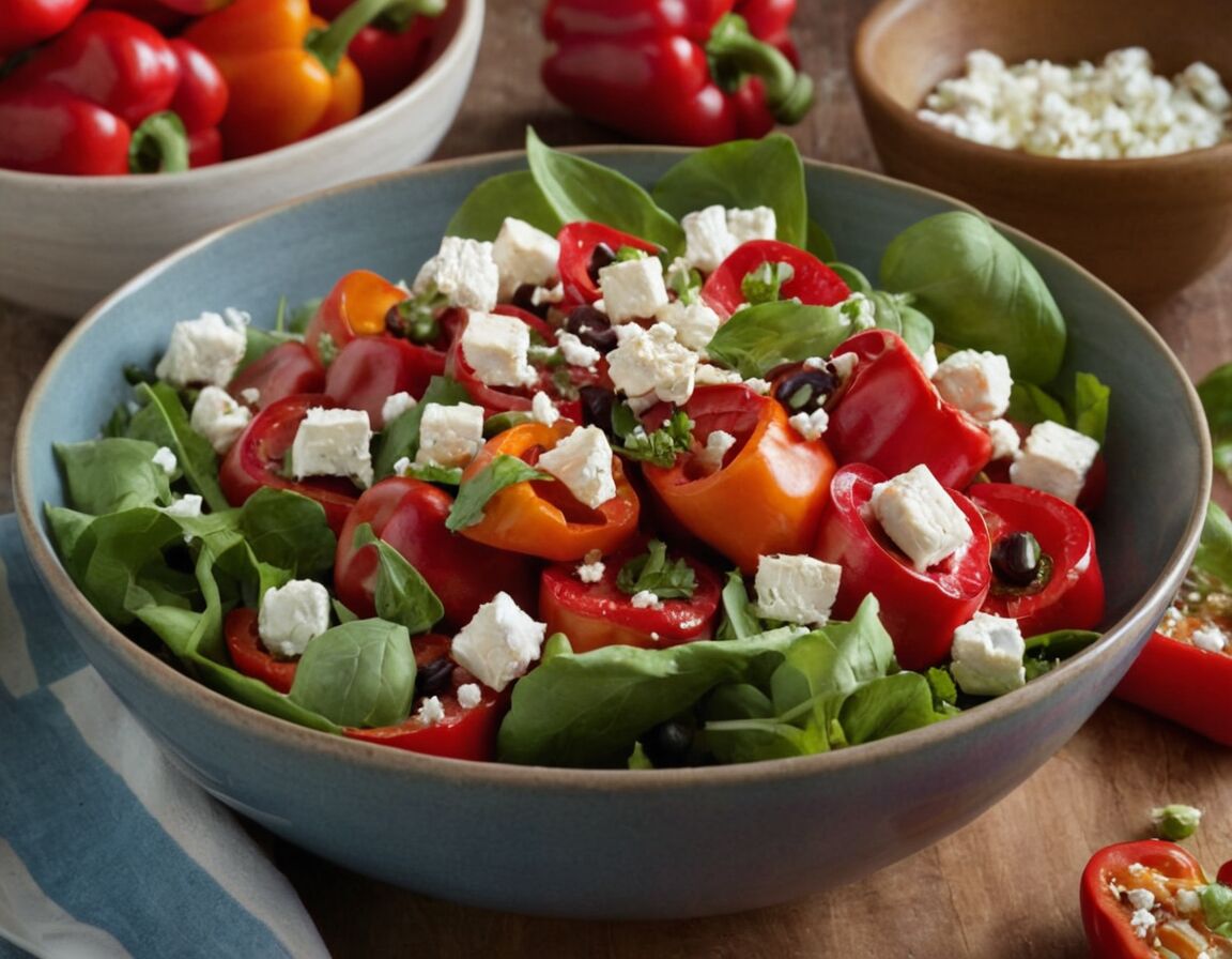 Frischer Paprikasalat mit Feta und Balsamico-Dressing kreieren - Kreative Rezepte mit frischer Paprika für jeden Anlass