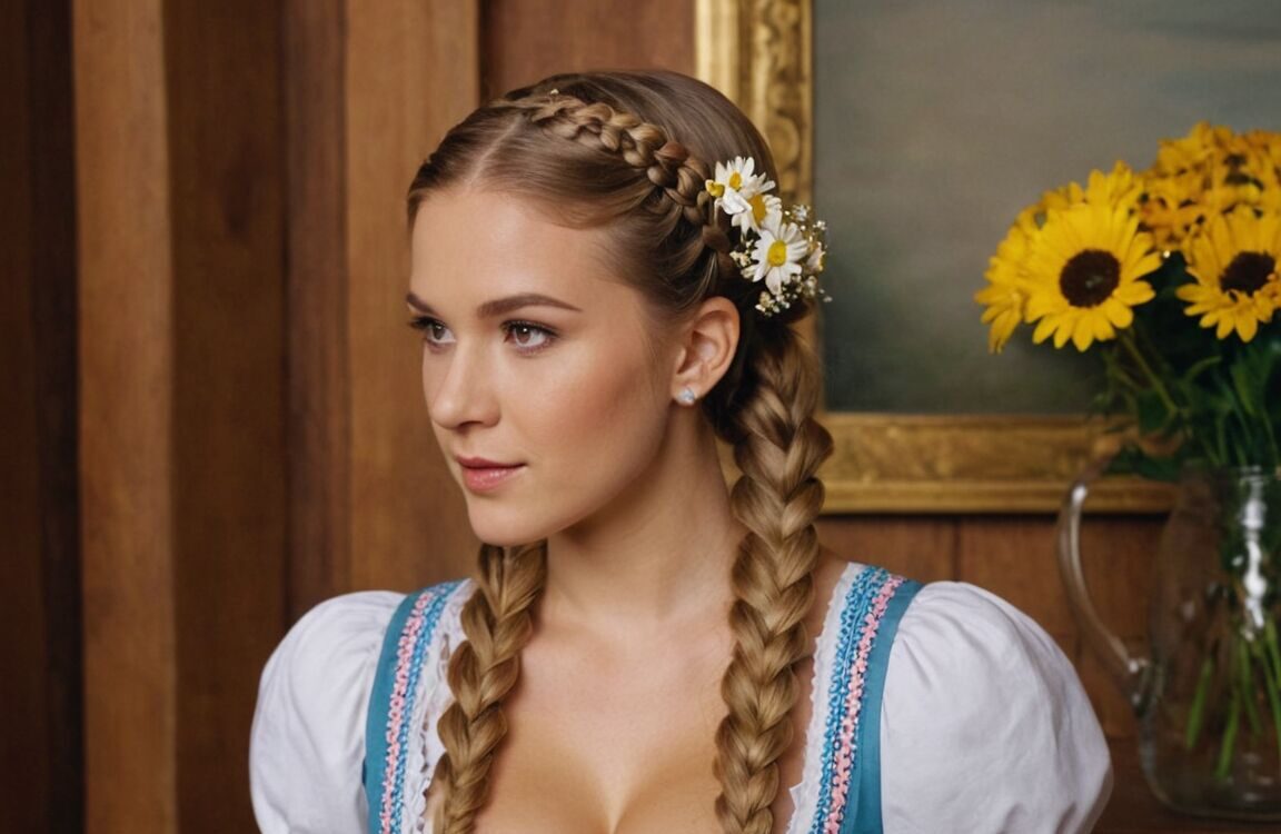 Geflochtene Dirndl-Frisuren halboffen: Die schönsten Styles für das Oktoberfest