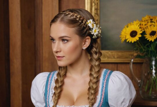 Geflochtene Dirndl-Frisuren halboffen: Die schönsten Styles für das Oktoberfest